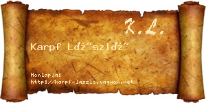 Karpf László névjegykártya