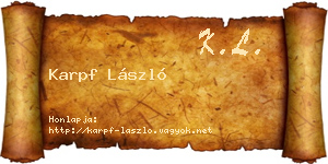 Karpf László névjegykártya