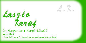 laszlo karpf business card